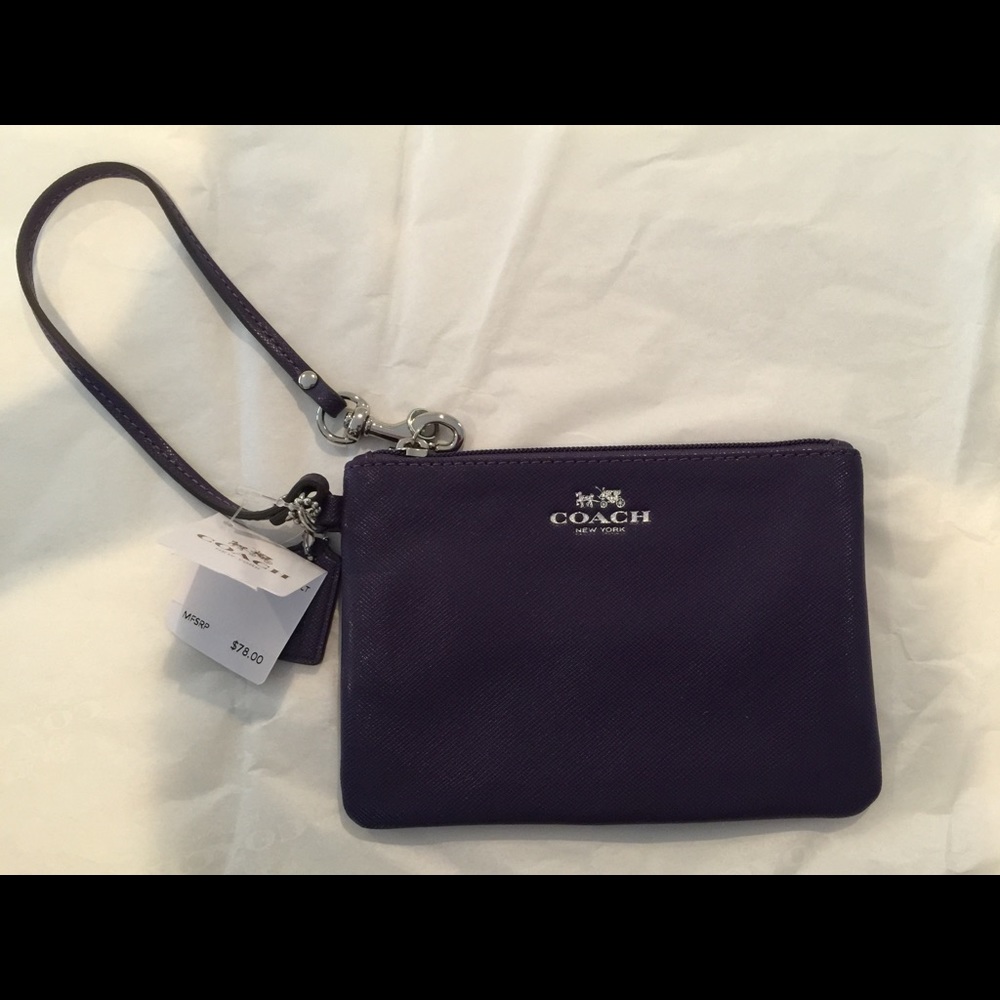Coach leather wristlet wallet